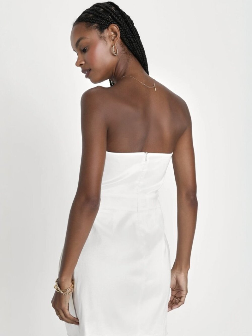 Lulus Stunning Cutie Ivory Strapless Bodycon Mini Dress NWT - Picture 4 of 8